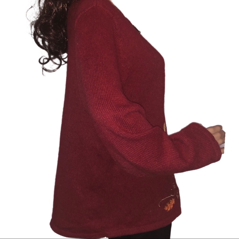 Detailed Zippered Red Sweater Jacket NWT - Picture 3 of 5